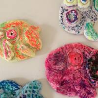 Painted clay fish - V